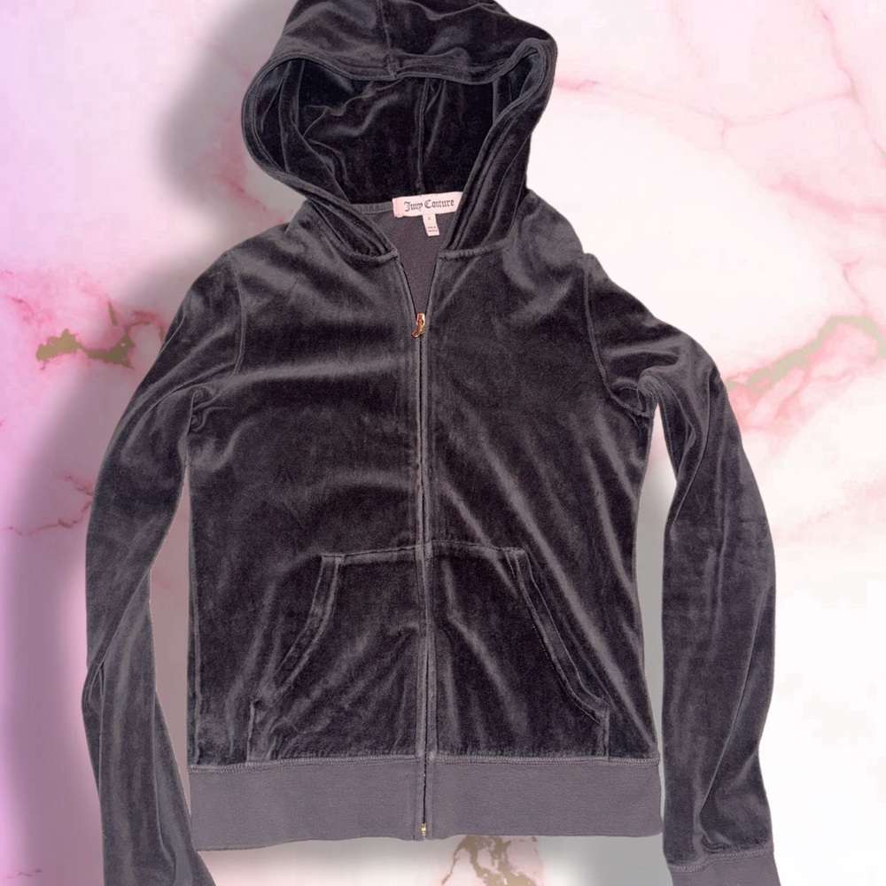 Vintage Grey velvet Juicy Couture zip up hoodie